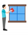 man-cleaning-window-flat-color-icon-vector